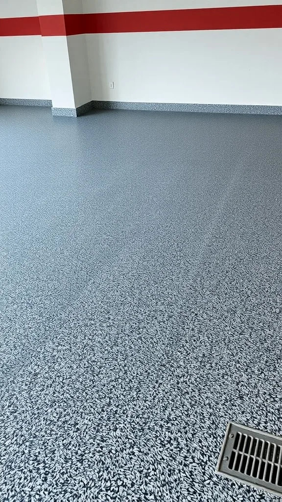 A modern garage with a textured floor coating for added grip.