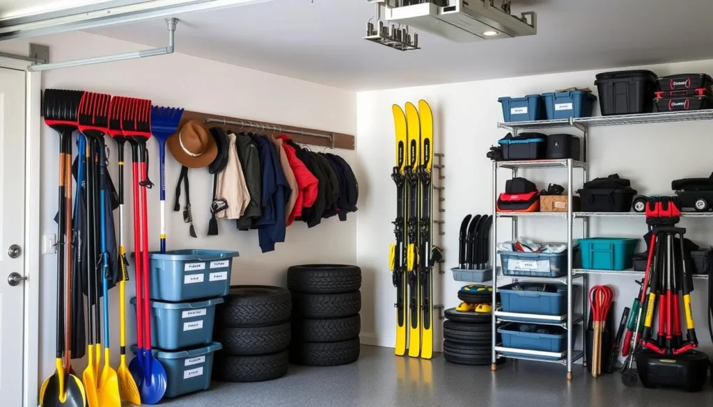 efficient garage storage for winter gear