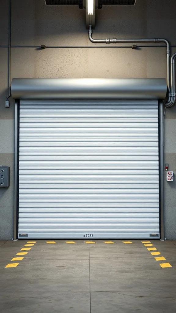 Image of a sleek roll-up garage door with modern design.