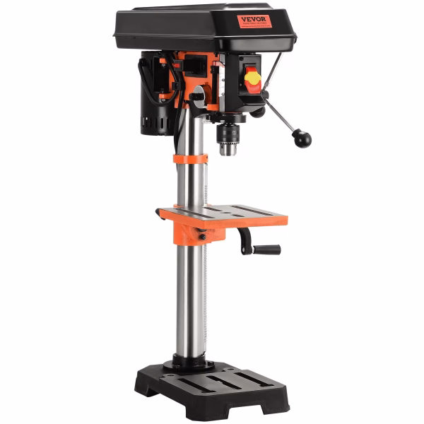 10-Inch Benchtop Drill Press, 5-Speed Cast Iron Pillar Drill with 3.2A Motor, 610-2800 RPM
