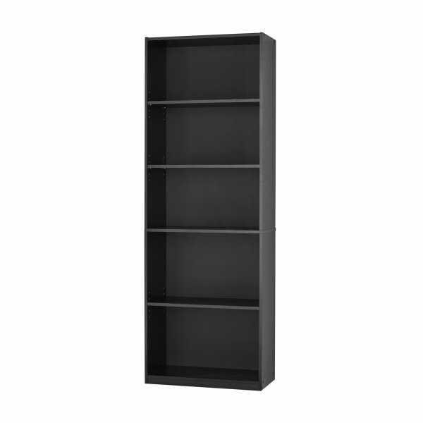 71" Tall 5-Shelf Bookcase with Adjustable Shelves | Modern Wood Book Shelf for Living Room, Home Office & Bedroom